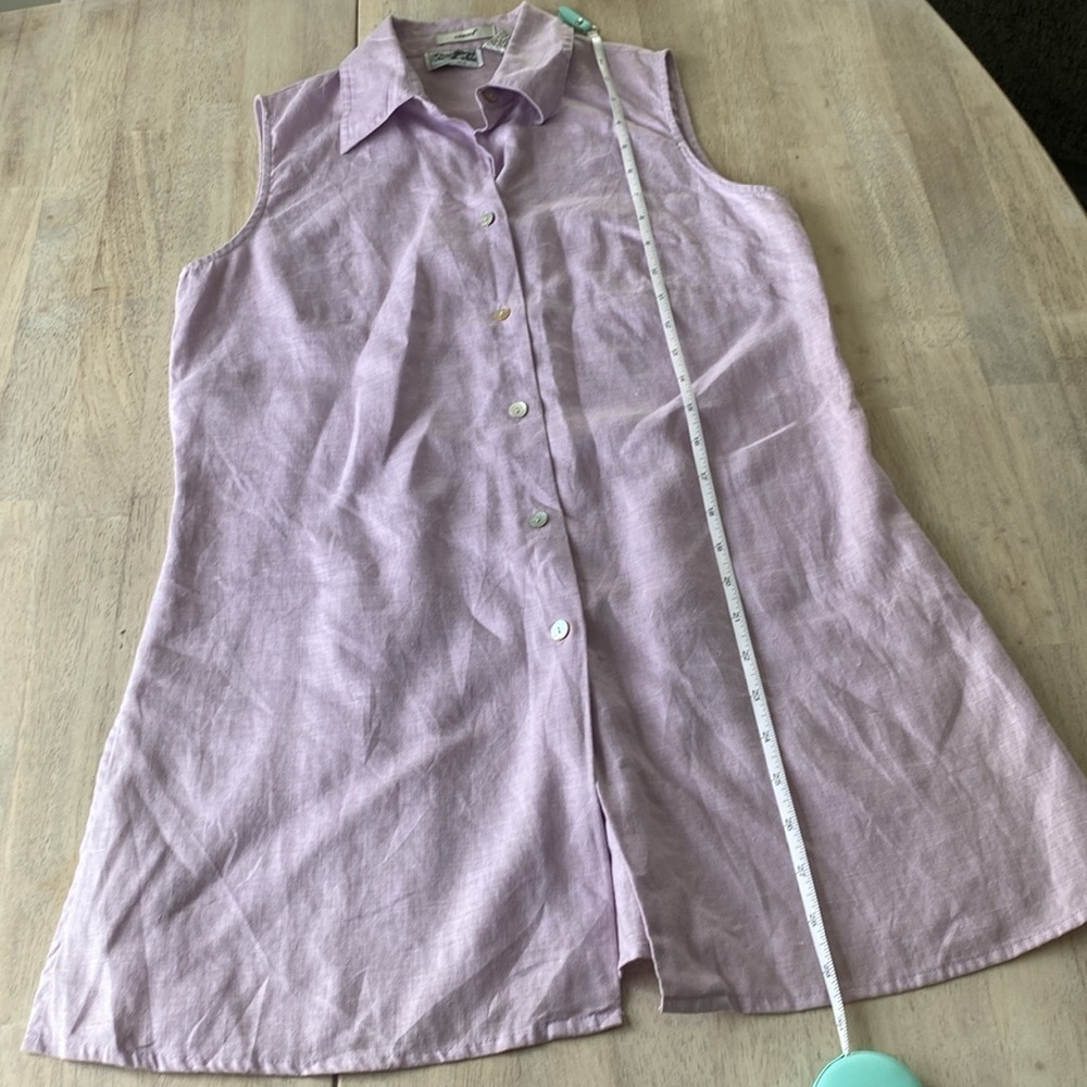 Edward 100% Pure Irish Linen Women’s Tunic Pastel Purple Size S Spring - Picture 9 of 9